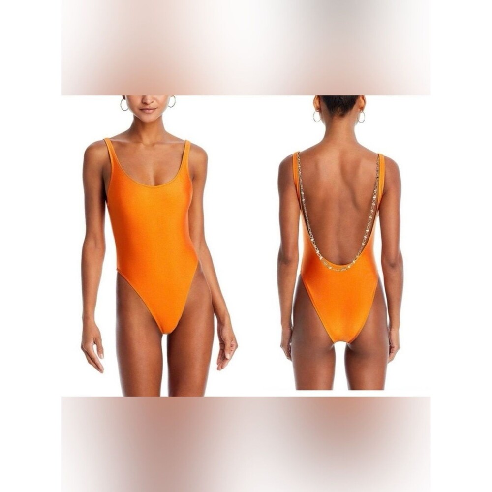 Solid & Striped Zoya Tangerine One Piece Swimsuit Large Bathing Suit | Swimwear